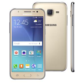 Foto Smartphone Samsung Galaxy J5 Duos Dourado com Dual chip, Tela 5.0", 4G, Câmera 13MP, Android 5.1 e Processador Quad Core de 1.2 Ghz